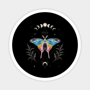 Queer Luna Moth Celestial Cottagecore LGBT Pride Flag Magnet